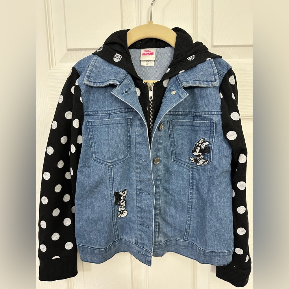 DISNEY/Minnie mouse girls jacket w/ hood. Size 6